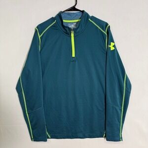 Under Armour Coldgear Performance Quarter Zip Pullover Mens Blue Size Large